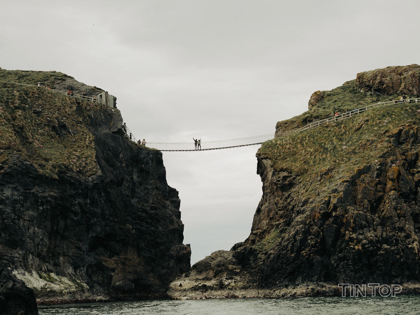 Carrick-a-Rede Rope Bridge from the sea